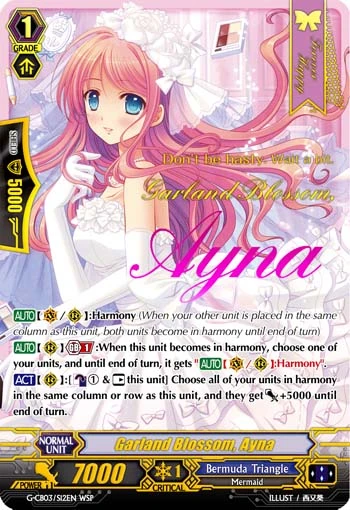 Garland Blossom, Ayna